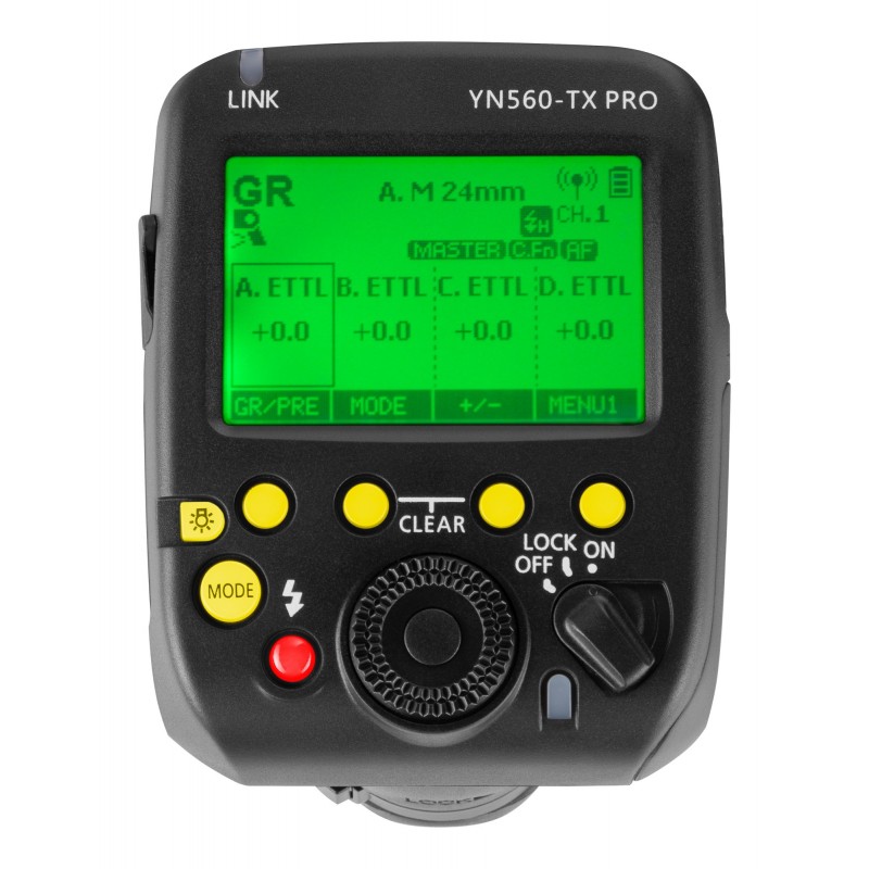 Kontroler radiowy Yongnuo YN560-TX Pro do Canon panel sterowania LCD włączony