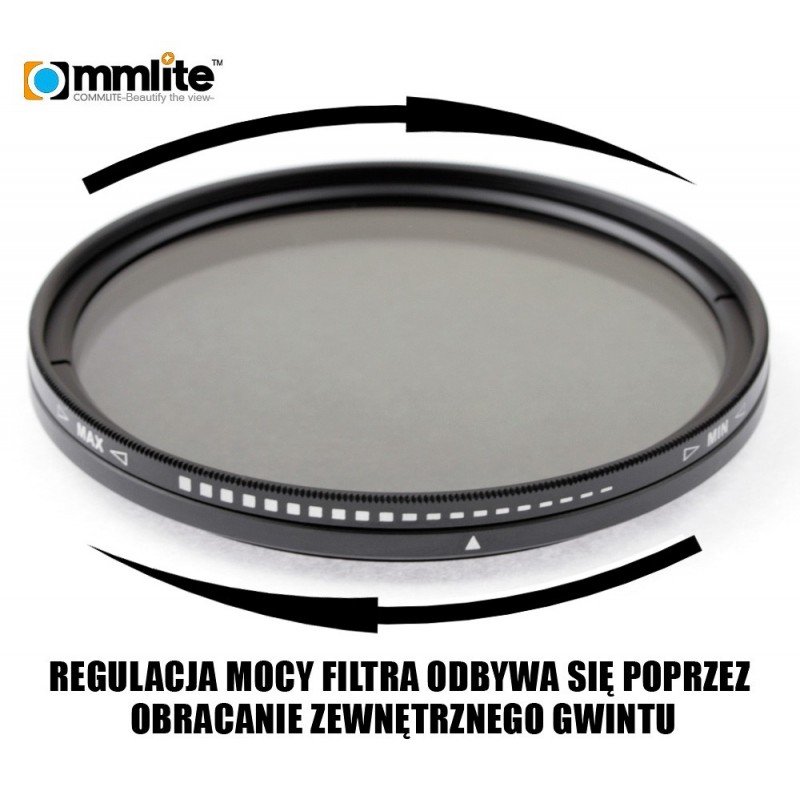 Filtr szary regulowany Commlite Fader - 82 mm - Zdjęcie 2