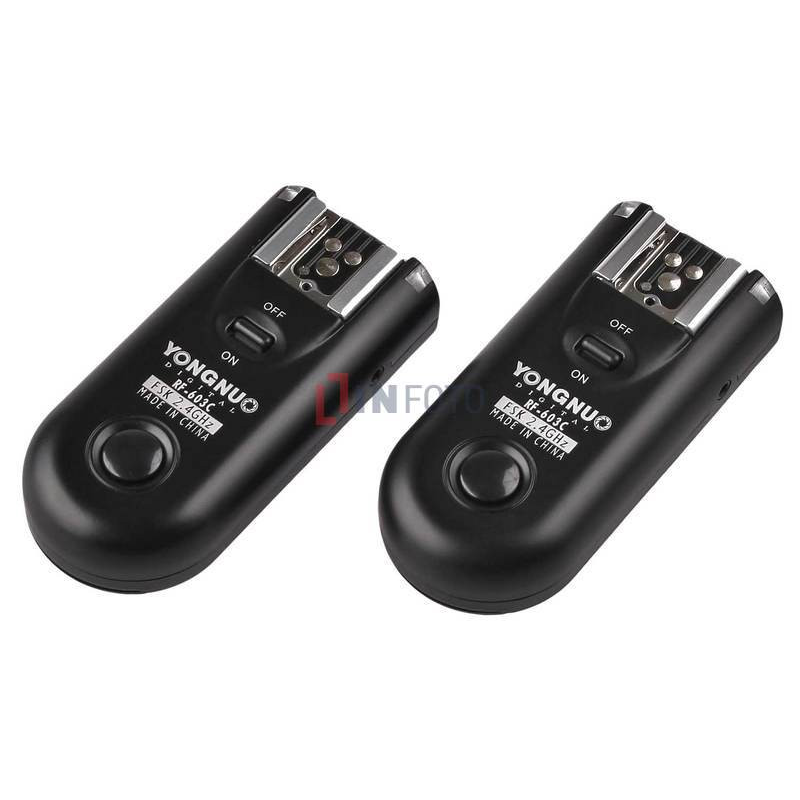 Zestaw dwóch wyzwalaczy radiowych Yongnuo RF603C II z kablem C1 do Canon
zestaw