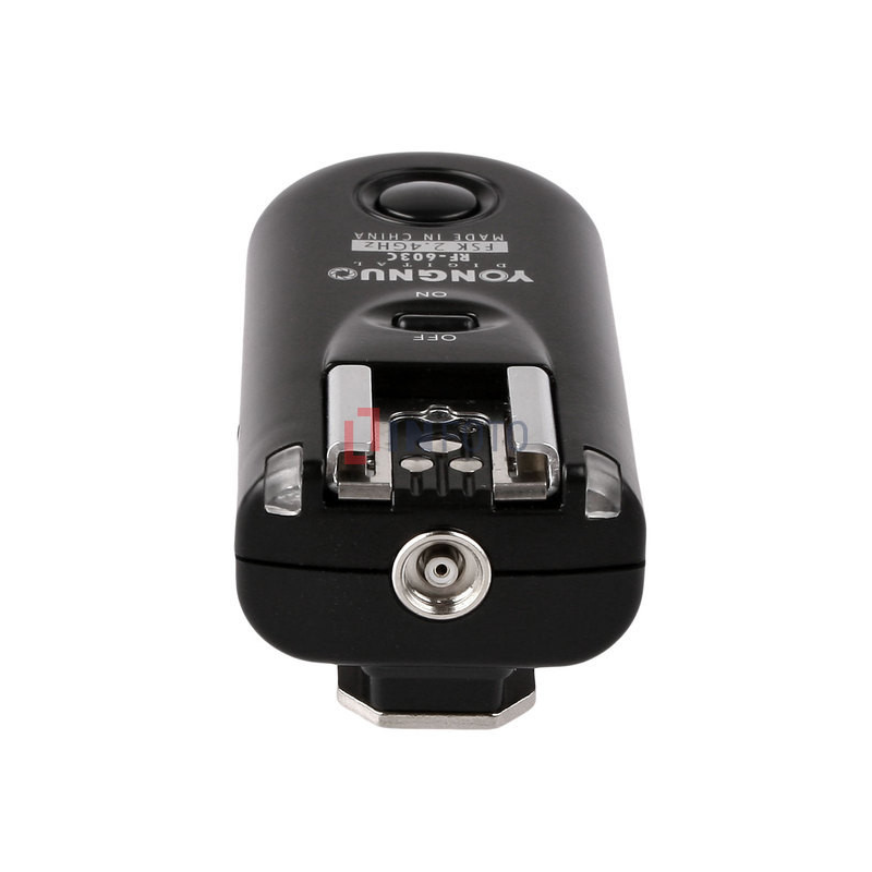 Zestaw dwóch wyzwalaczy radiowych Yongnuo RF603C II z kablem C1 do Canon
tył stopka zbliżenie