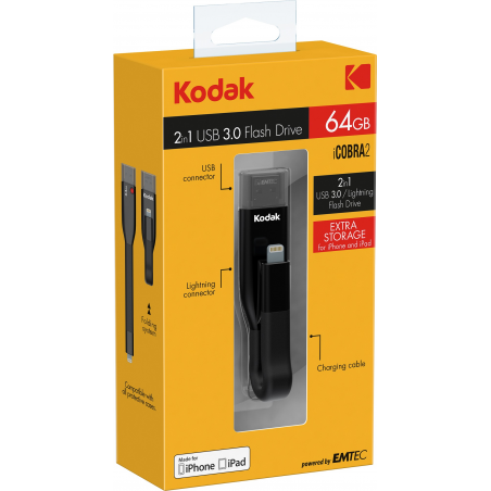 Flash Drive Kodak iCobra2 - 64 GB - Zdjęcie 1 Flash Drive Kodak iCobra2 - 64 GB - Zdjęcie 1