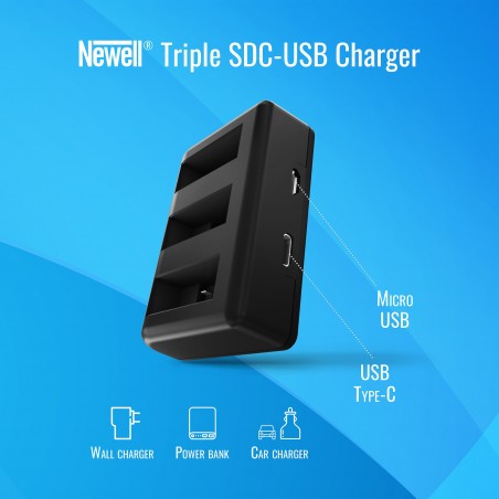 Ładowarka trójkanałowa Newell SDC-USB do akumulatorów AABAT-001 - Zdjęcie 5