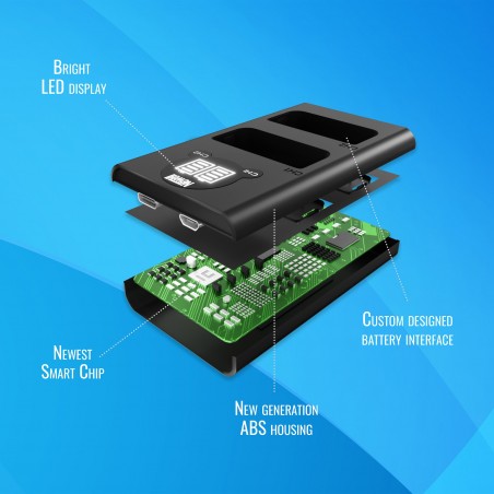 Ładowarka dwukanałowa Newell DL-USB-C do akumulatorów AABAT-001 - Zdjęcie 6