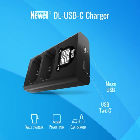 Ładowarka dwukanałowa Newell DL-USB-C do akumulatorów NP-BX1 - Zdjęcie 5