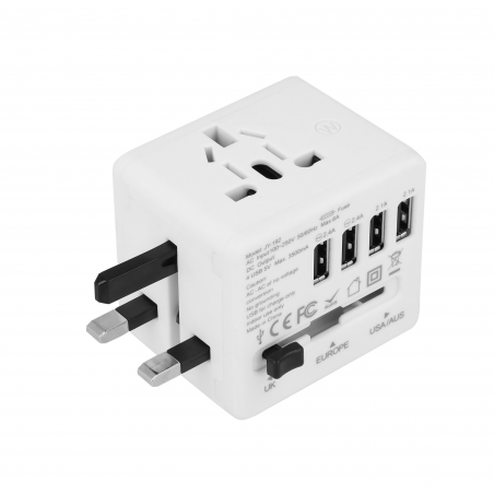 Adapter sieciowy z USB dla podróżujących Superbee JY-192 - biały - Zdjęcie 1 Adapter sieciowy z USB dla podróżujących Superbee JY-192 - biały - Zdjęcie 1