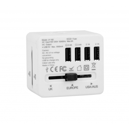 Adapter sieciowy z USB dla podróżujących Superbee JY-192 - biały - Zdjęcie 3 Adapter sieciowy z USB dla podróżujących Superbee JY-192 - biały - Zdjęcie 3