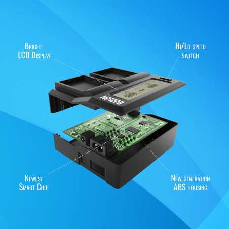 Ładowarka dwukanałowa Newell DC-LCD do akumulatorów LP-E6 - Zdjęcie 6