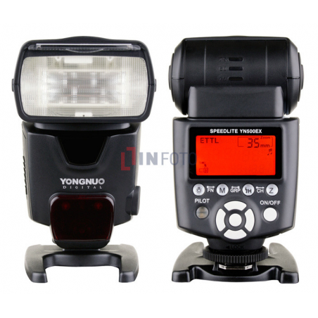 Lampa błyskowa Yongnuo YN500EX do Canon front tył panel sterowania LCD Lampa błyskowa Yongnuo YN500EX do Canon front tył panel sterowania LCD