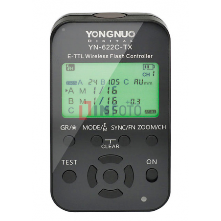 Kontroler wyzwalaczy radiowych Yongnuo YN622C-TX do Canon panel sterowania wyświetlacz LCD włączony