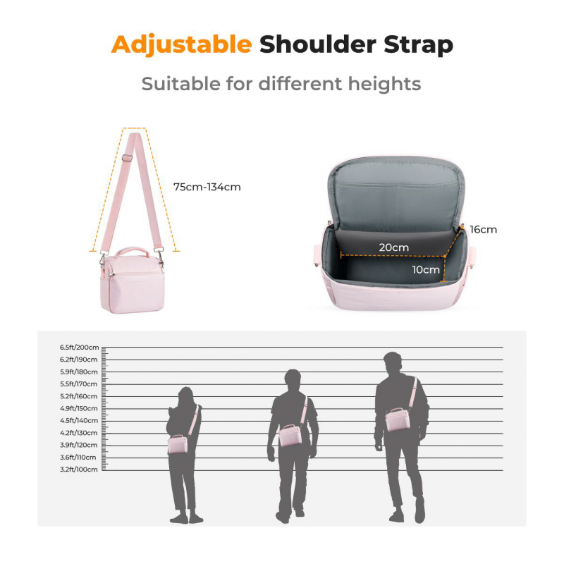 Torba fotograficzna K&F Concept Camera Sling Bag 5 l - różowa